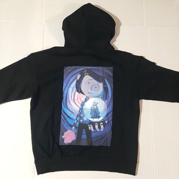 Coraline movie doll button eye graphic hoodie heavy duty thick comfy new Medium - Picture 8 of 9